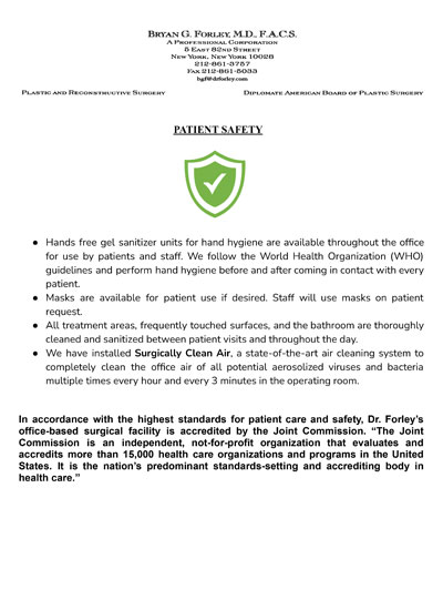 Patient Document: Bryan G. Forley, M.D., F.A.C.S - Patient Safety